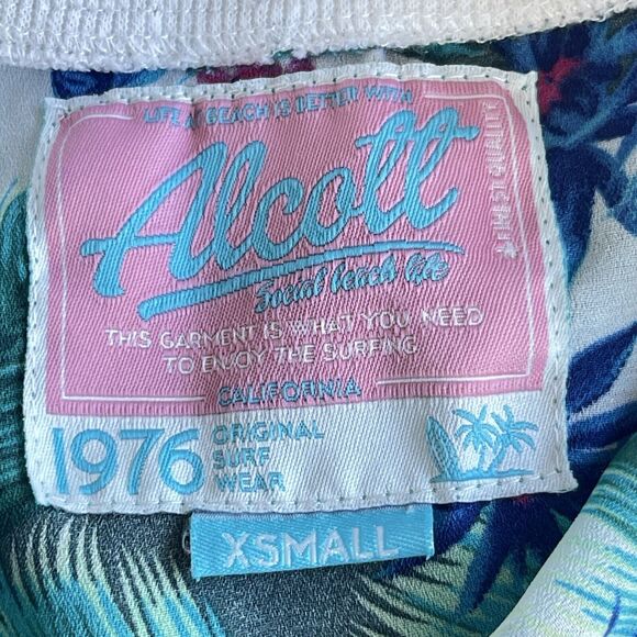 Alcott Surfwear Jacket Womens Extra Small‎ Tropical Floral Full Zip Semi Sheer - Picture 5 of 10